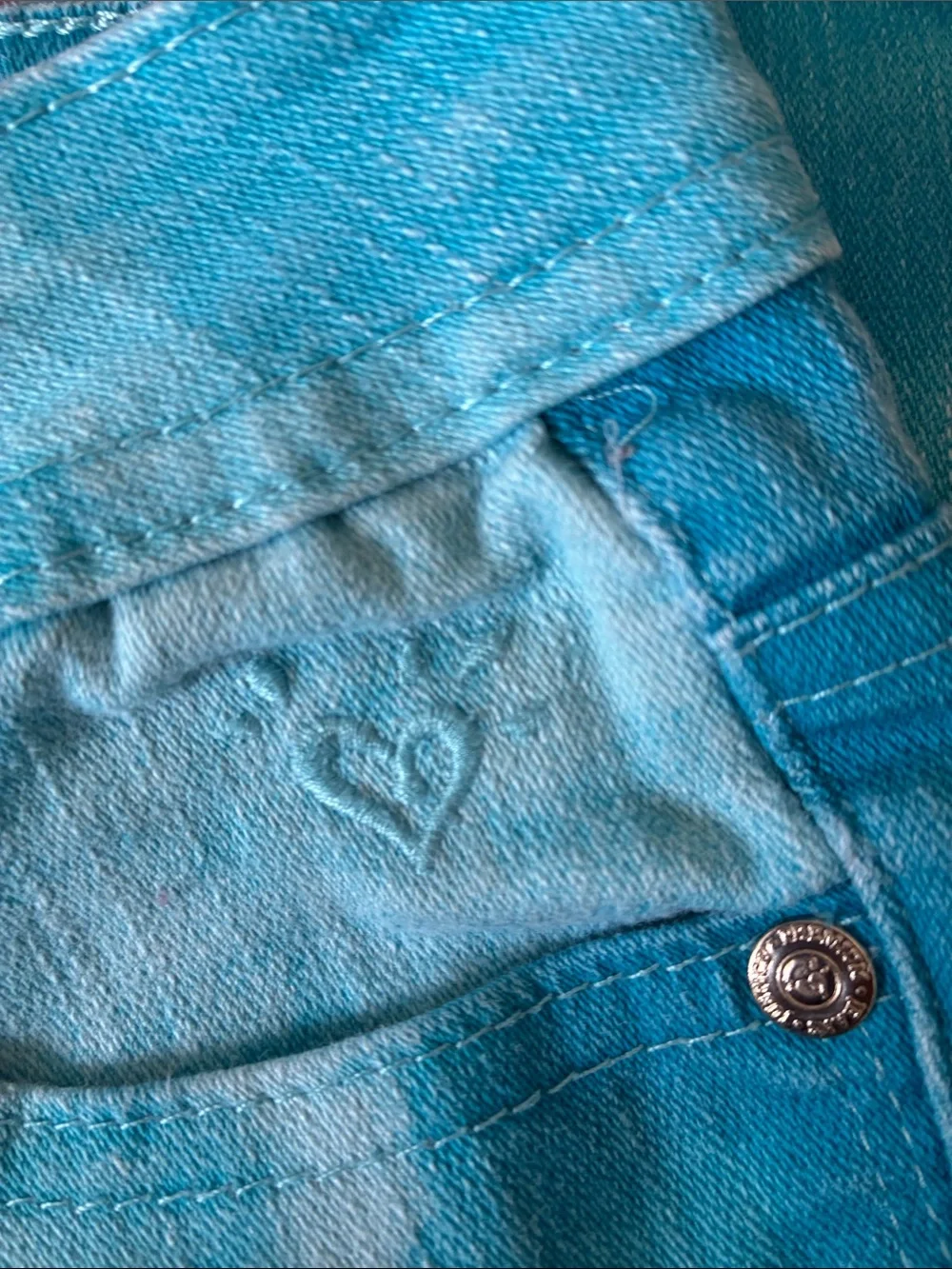 Justice Girls Turquoise Tie-Dye Skinny Jeans
